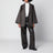 Grauer melierter Oversize-Blazer aus Wolle