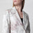 Blazer slim en gabardine et organza imprimé