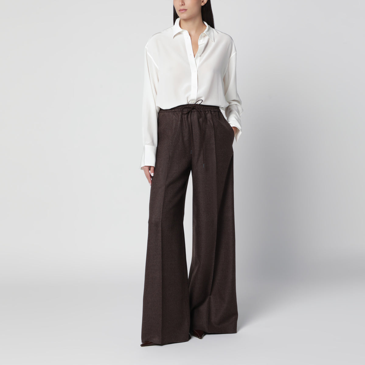 Wolf trousers in mélange wool