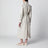 Sand-coloured double-breasted duster coat in linen drill