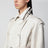 Sand-coloured double-breasted duster coat in linen drill