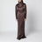 Brown long dress in silk satin