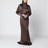 Brown long dress in silk satin