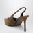 Décolleté slingback caramello in suede con Monili