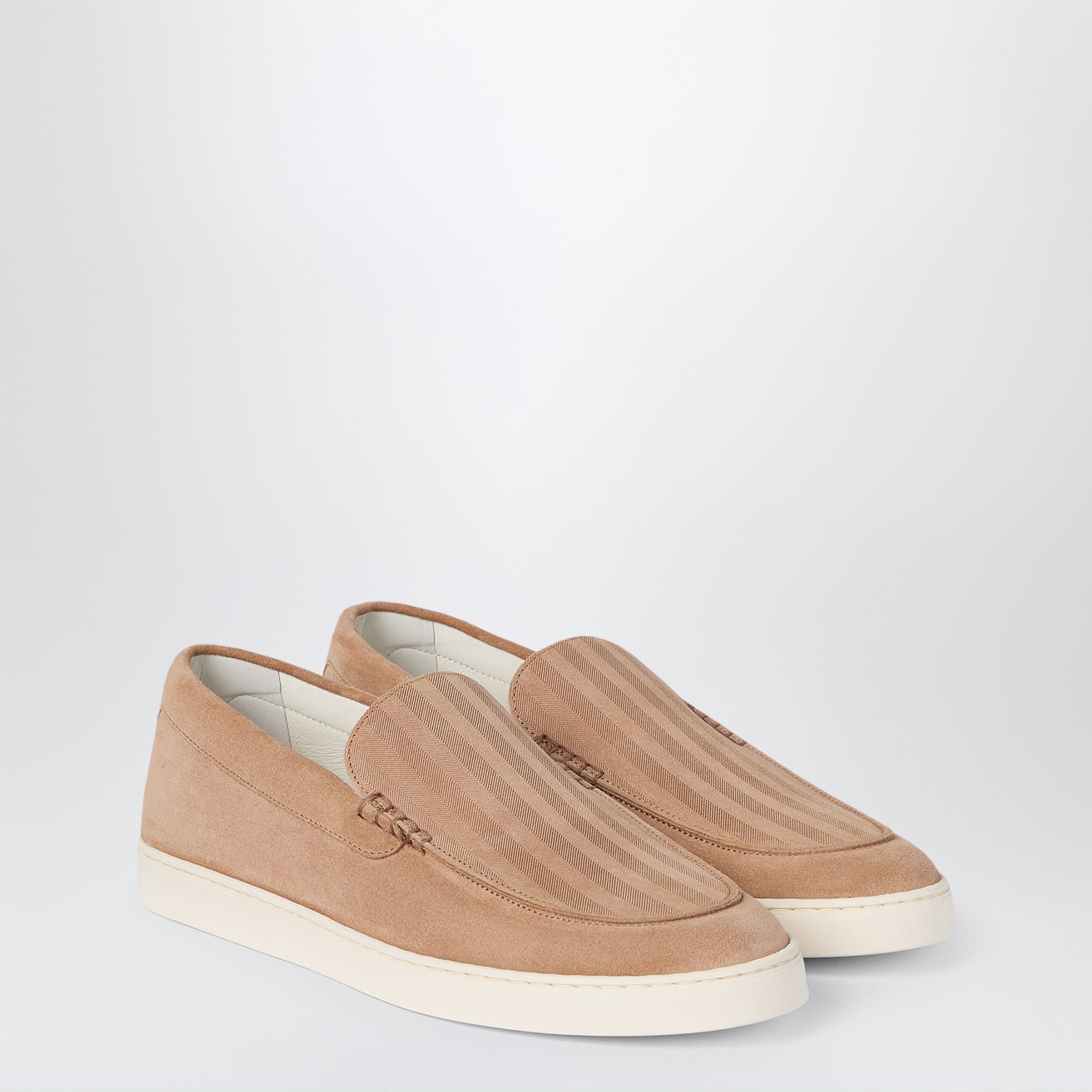 Slip-on en daim effet chevron marron clair
