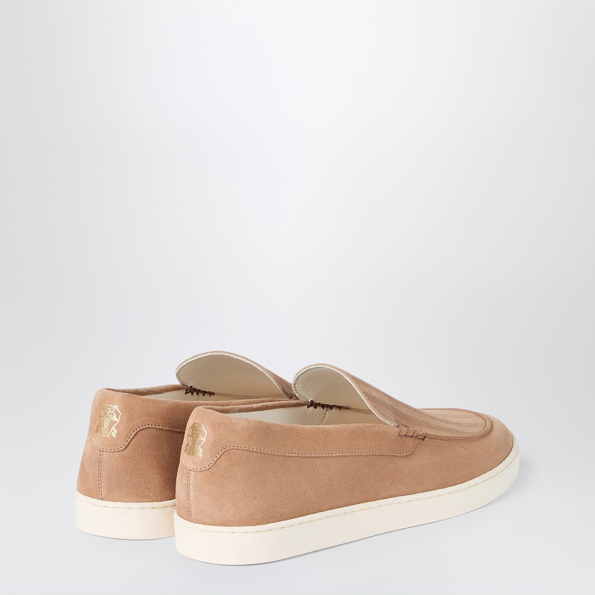 Slip-on en daim effet chevron marron clair