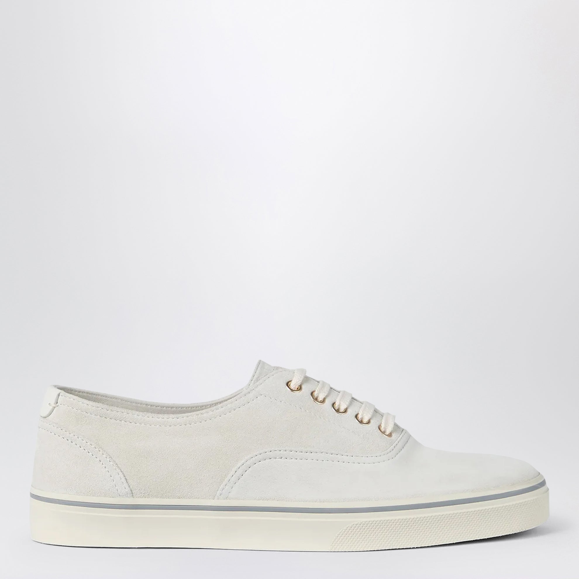 White suede calfskin sneakers