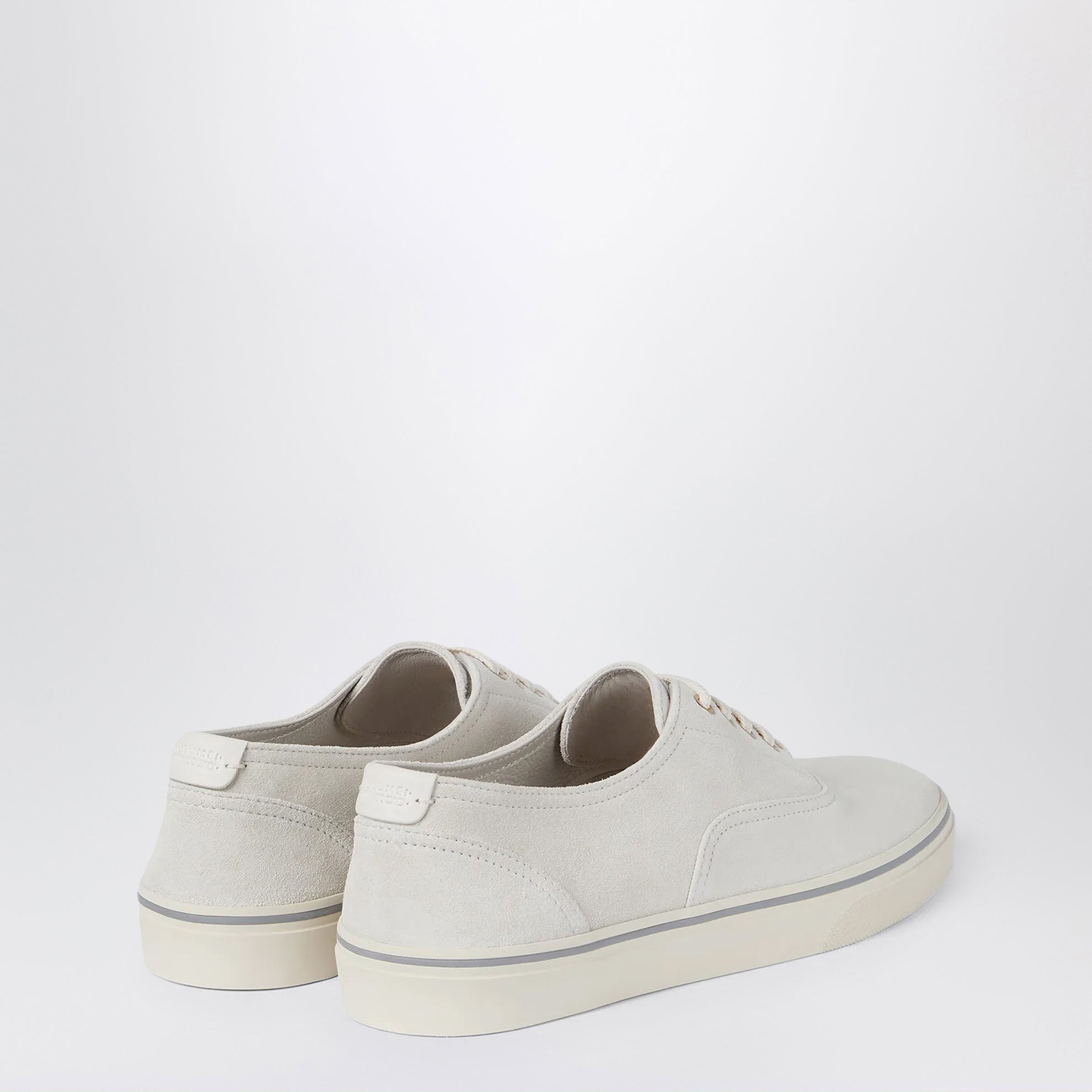 White suede calfskin sneakers