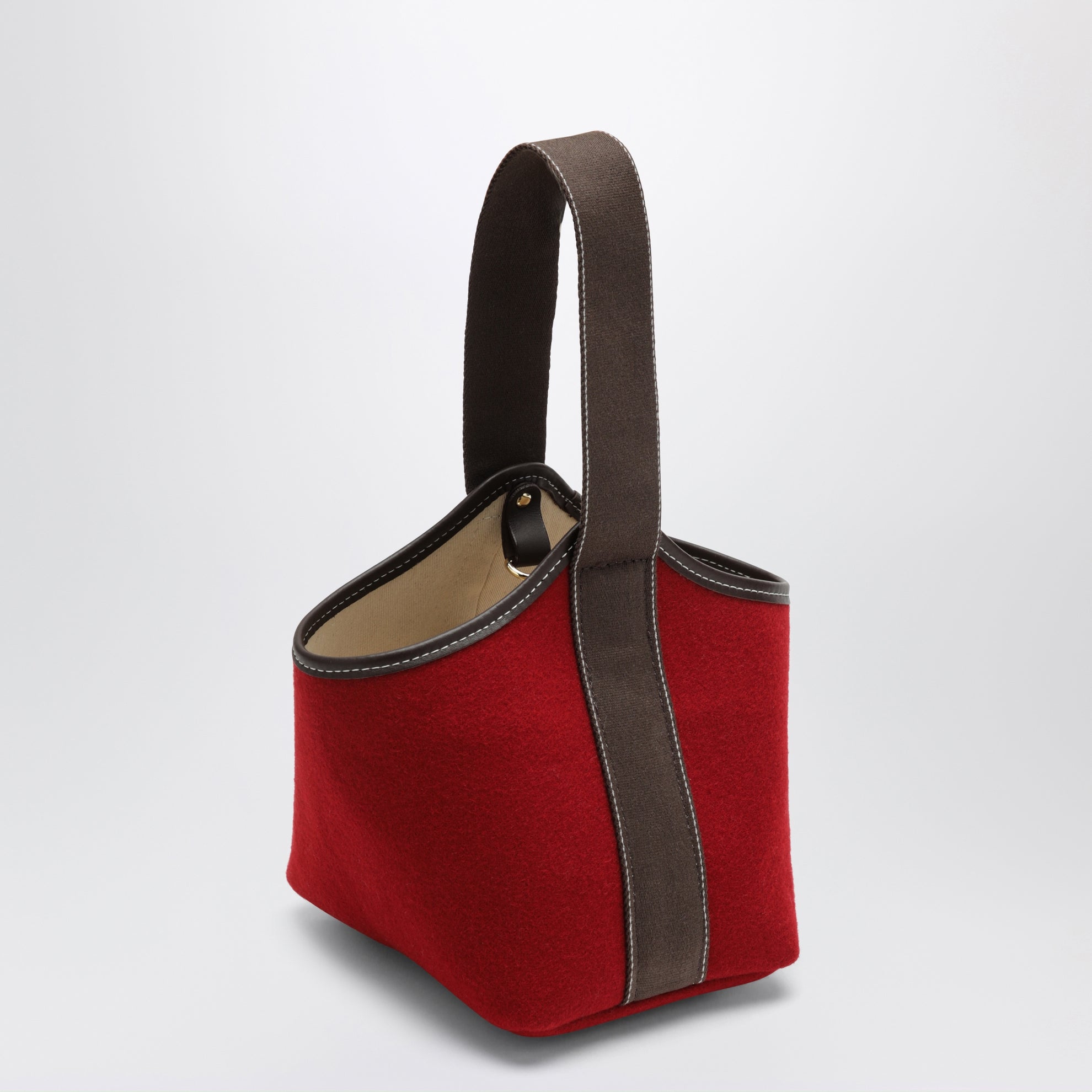 Borsa a secchiello Narita S rossa in flannella