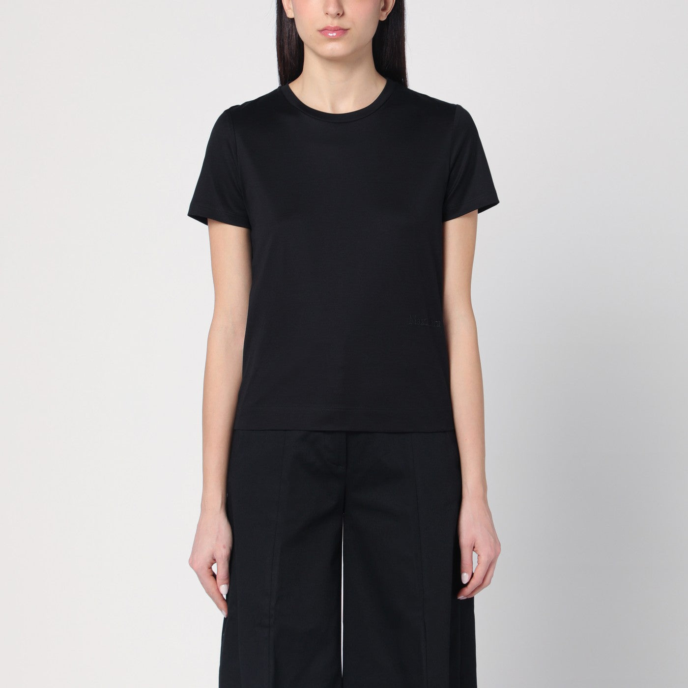 Black cotton T-shirt