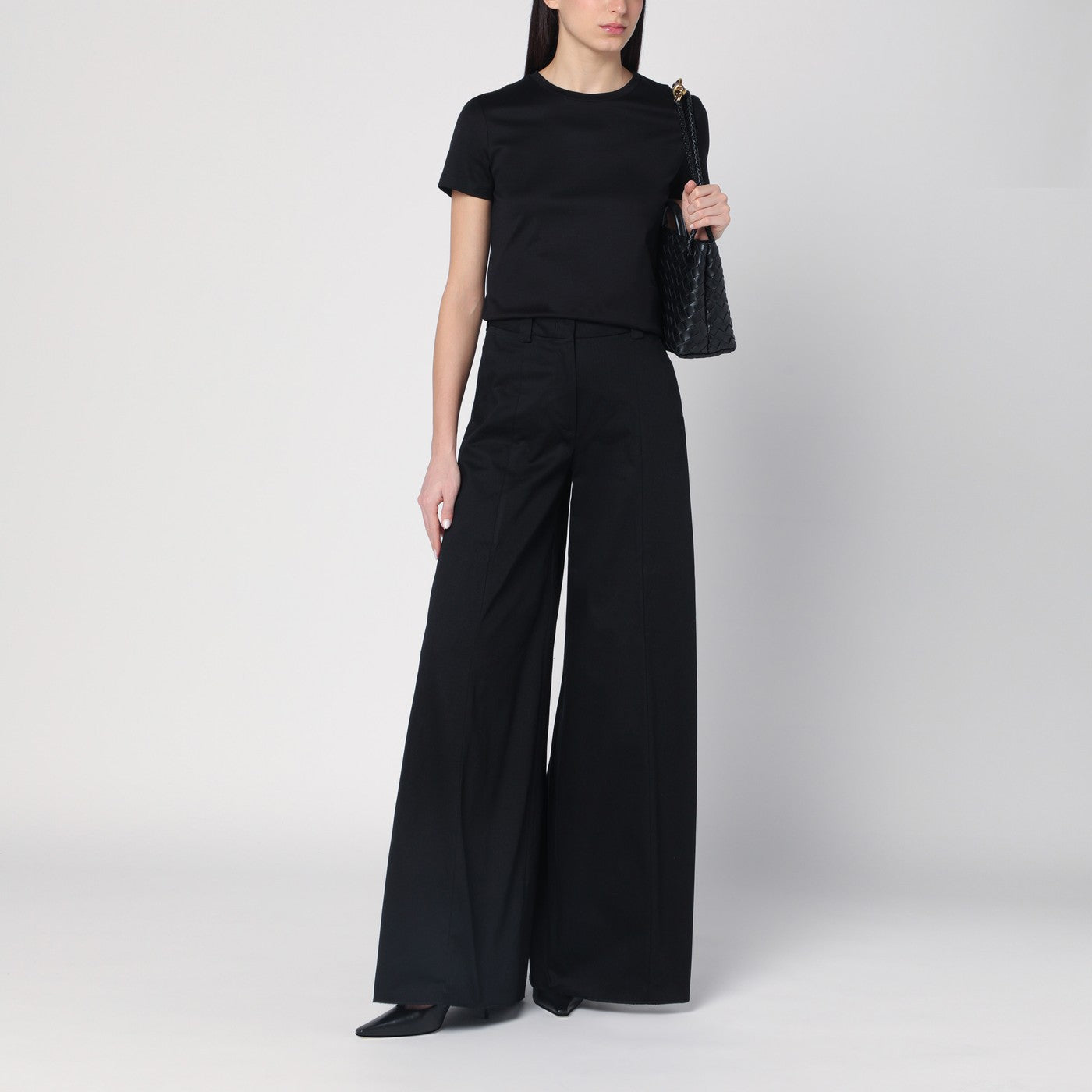 Black cotton T-shirt