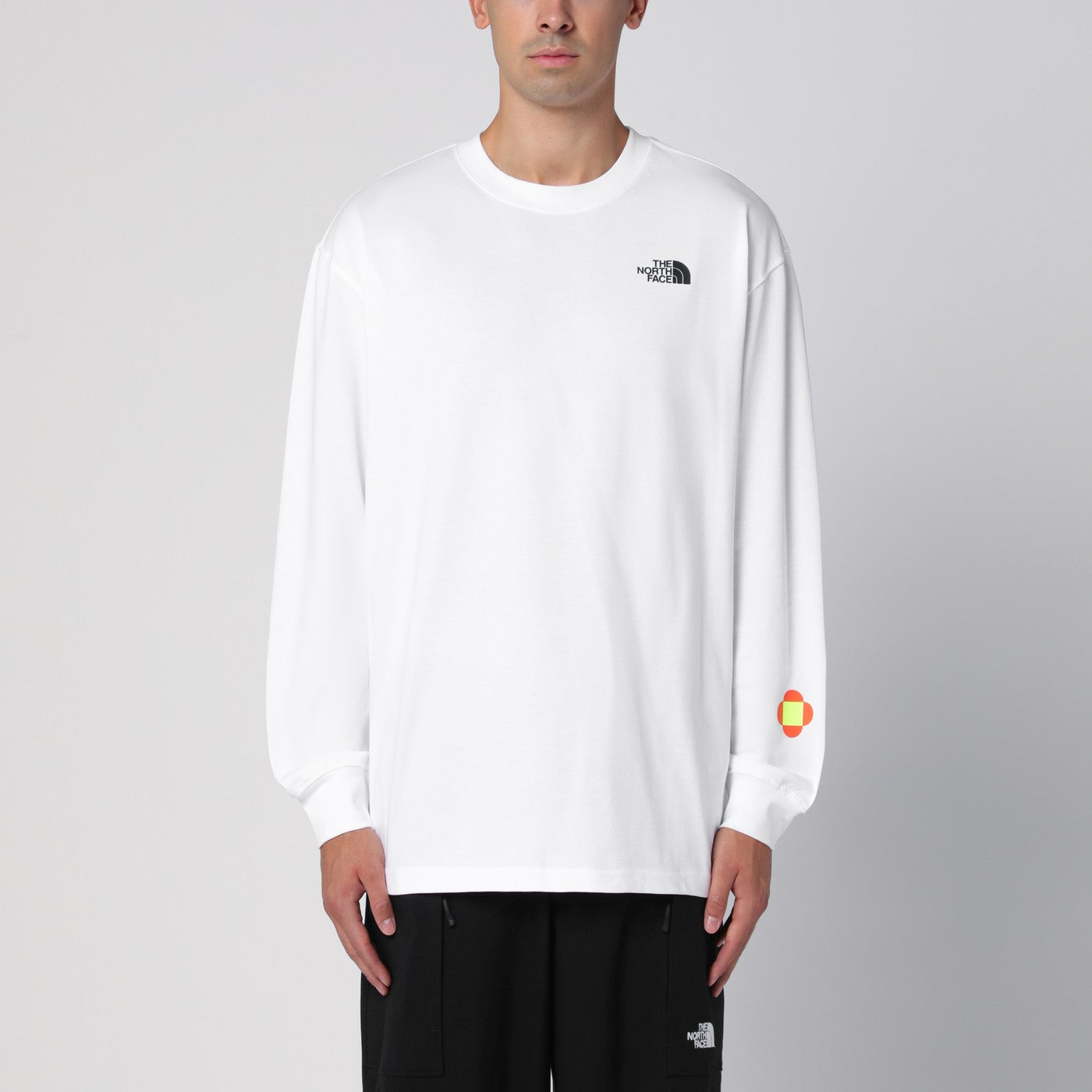 White T-shirt with TNF X Yinka Ilori print
