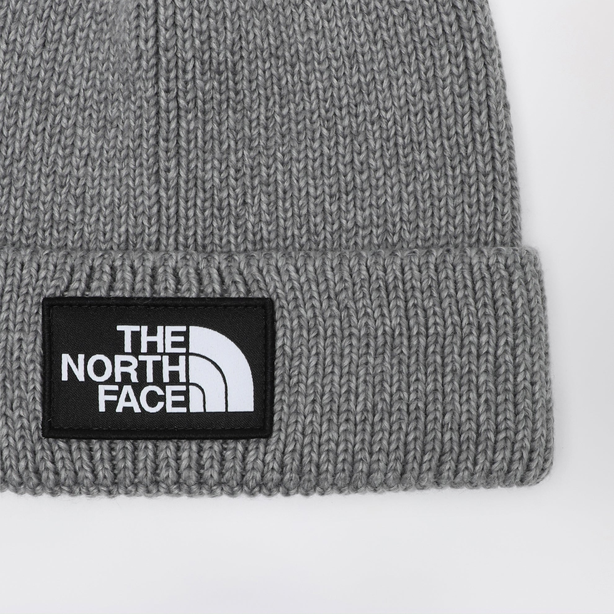 Grey beanie with logo patch