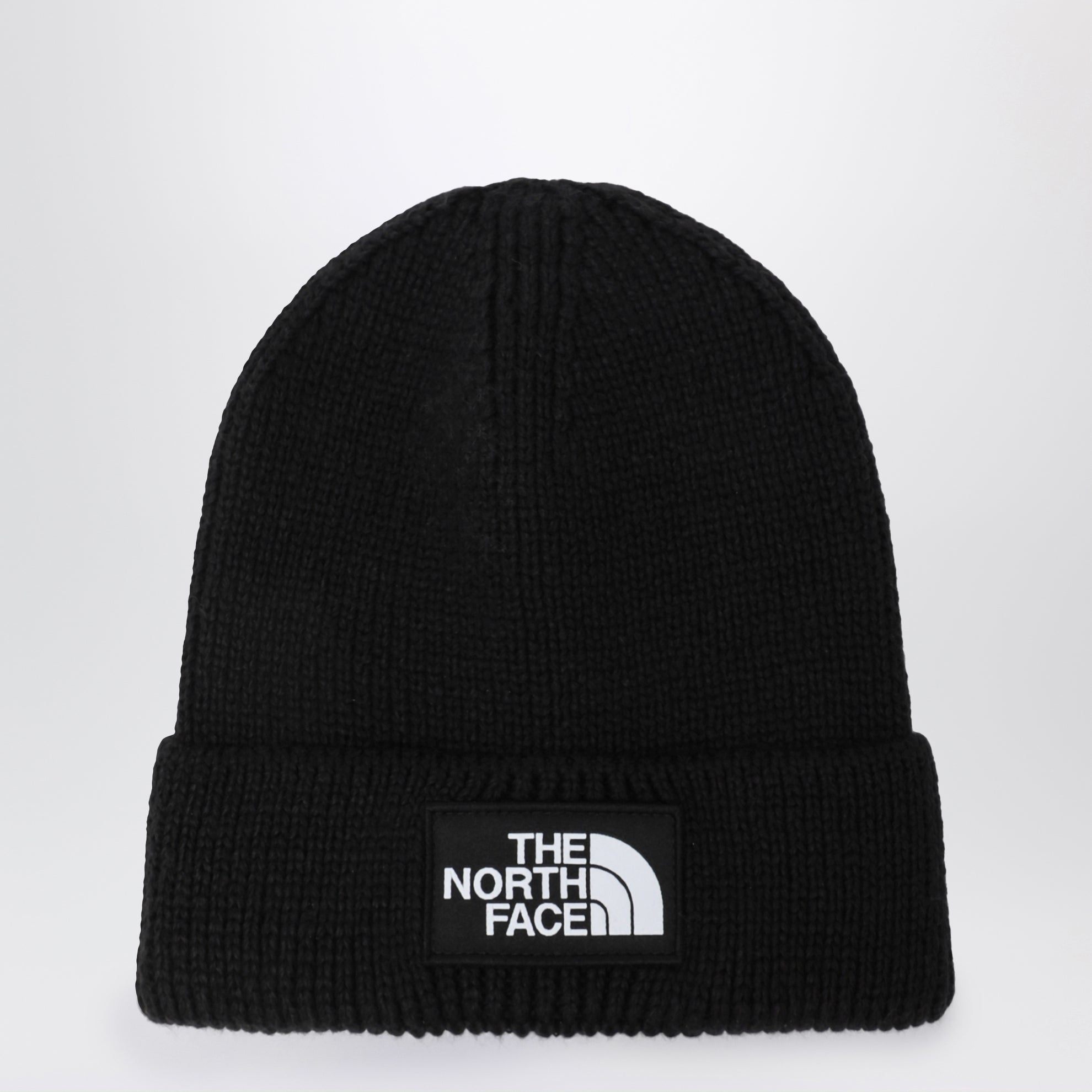 Black beanie with logo patch