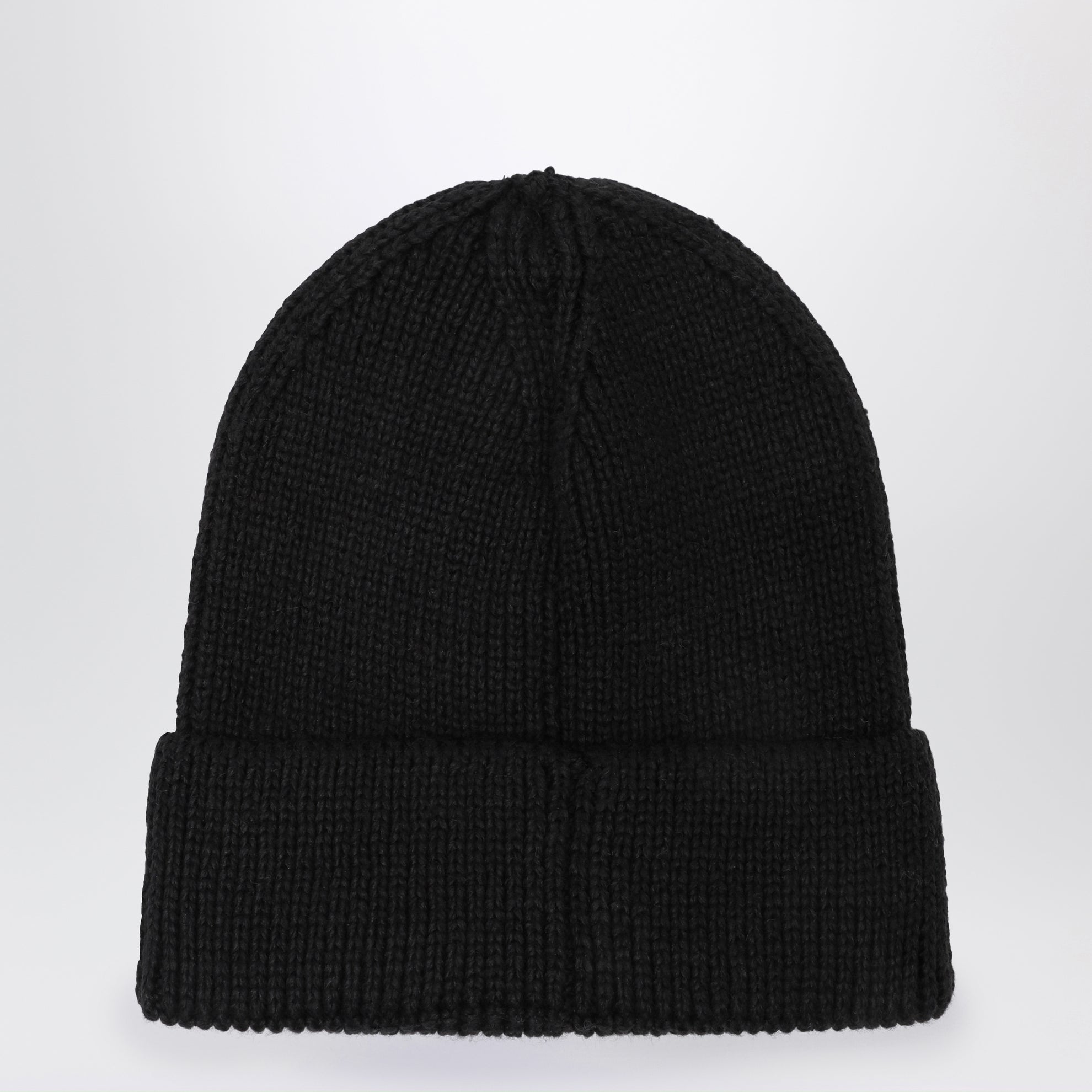 Black beanie with logo patch