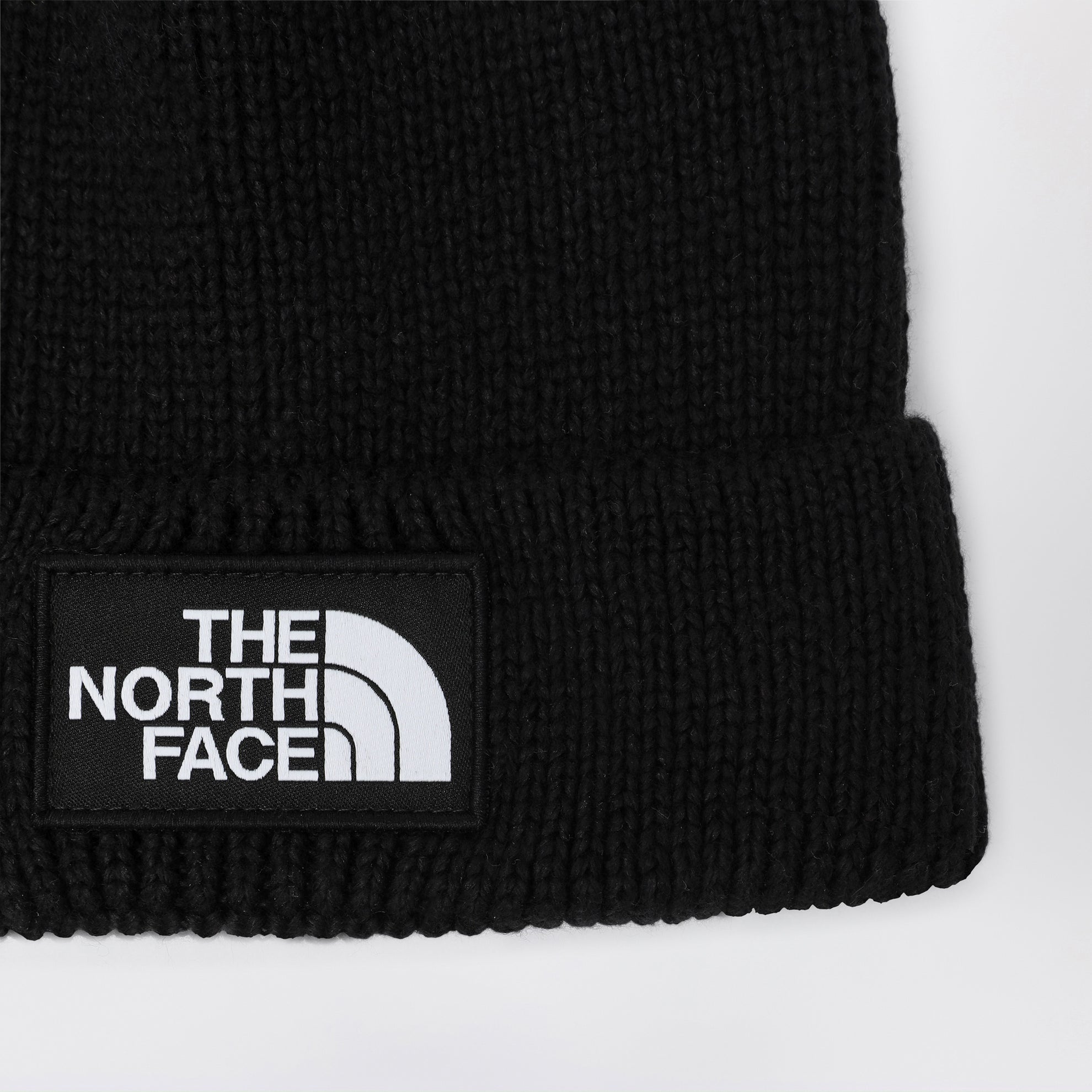 Black beanie with logo patch