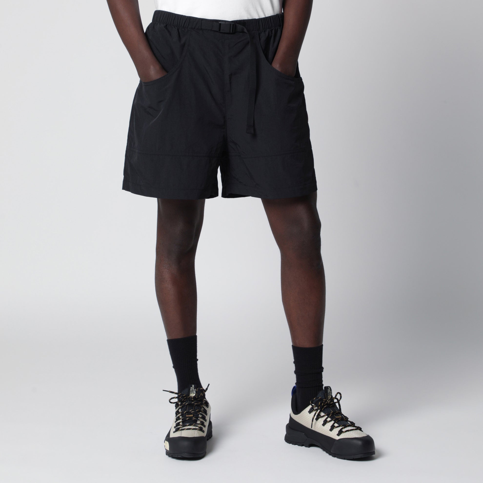 Black nylon shorts