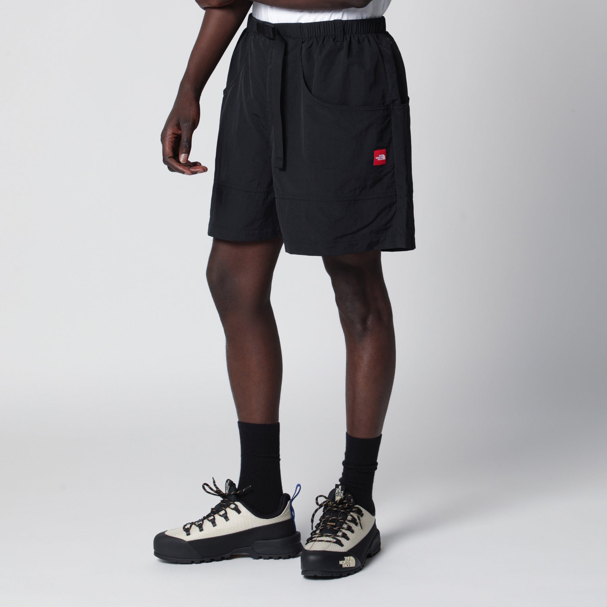 Black nylon shorts