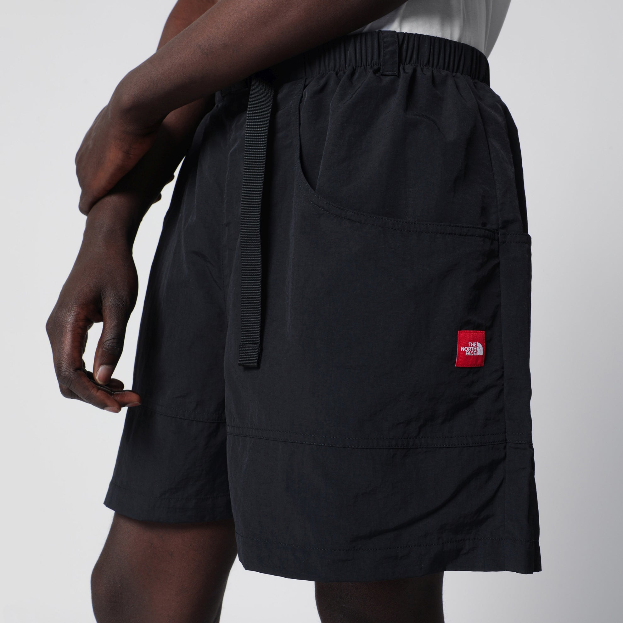 Black nylon shorts