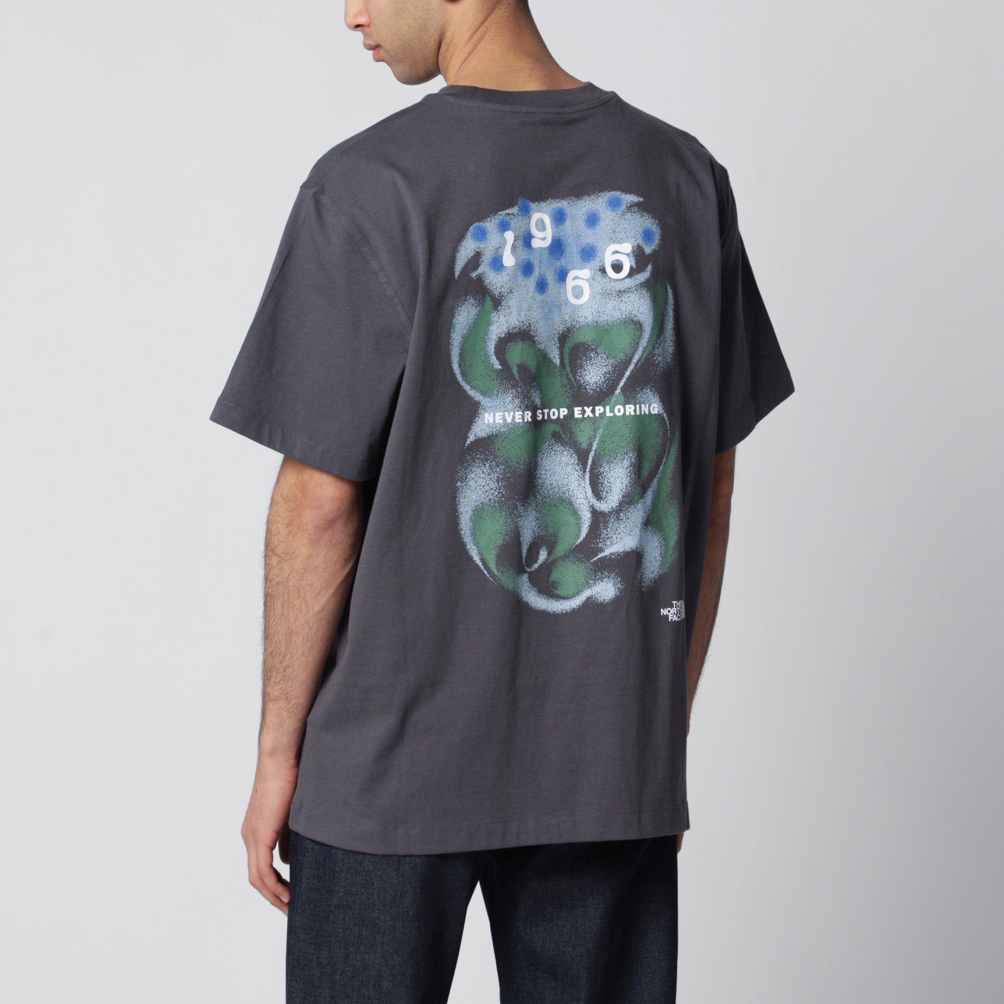 Charcoal grey T-shirt with logo print