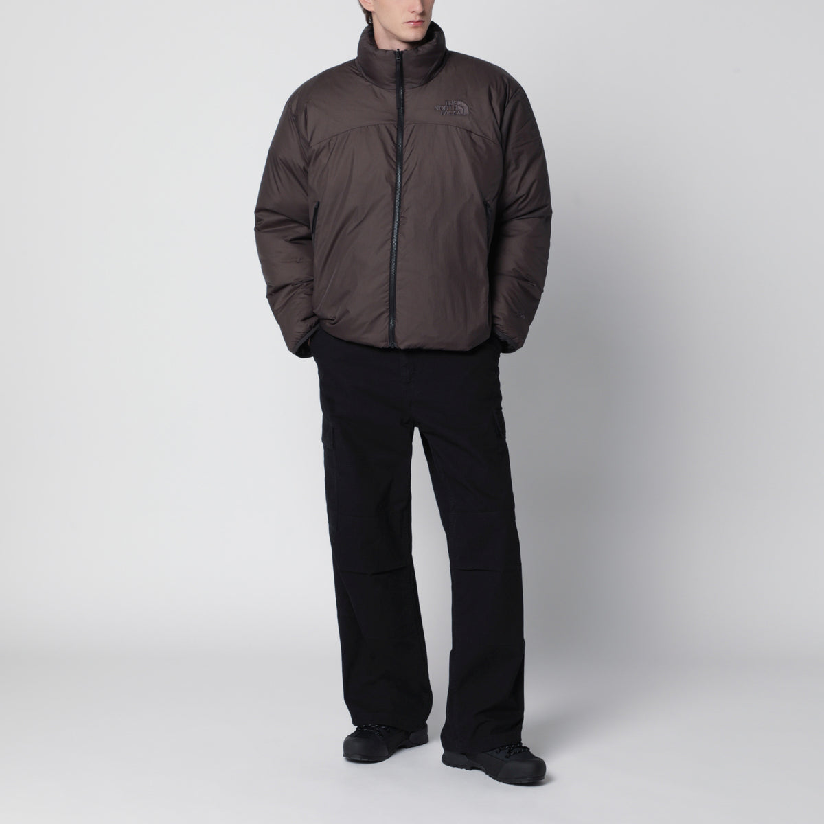 Black reversible Nuptse jacket in nylon