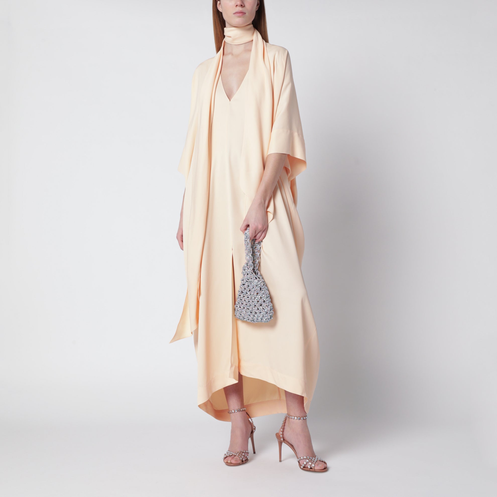 Niky silver jewel bag with crystals