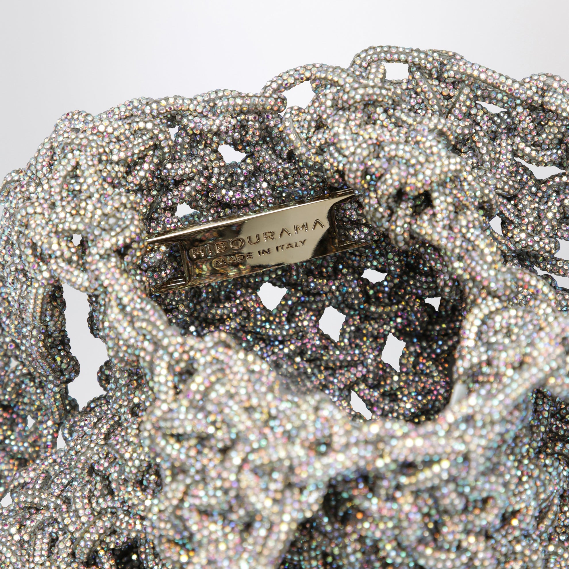 Niky silver jewel bag with crystals