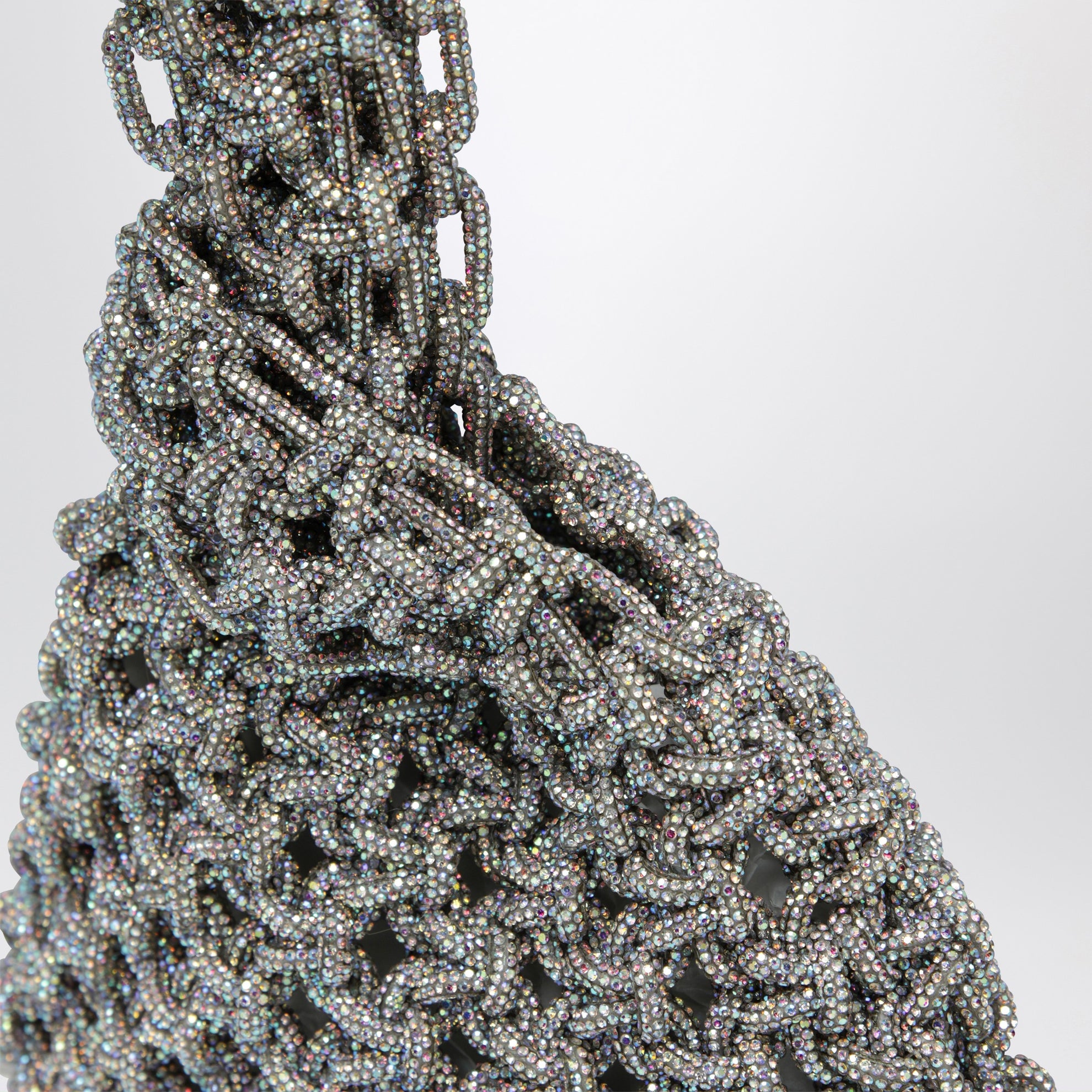 Niky silver jewel bag with crystals