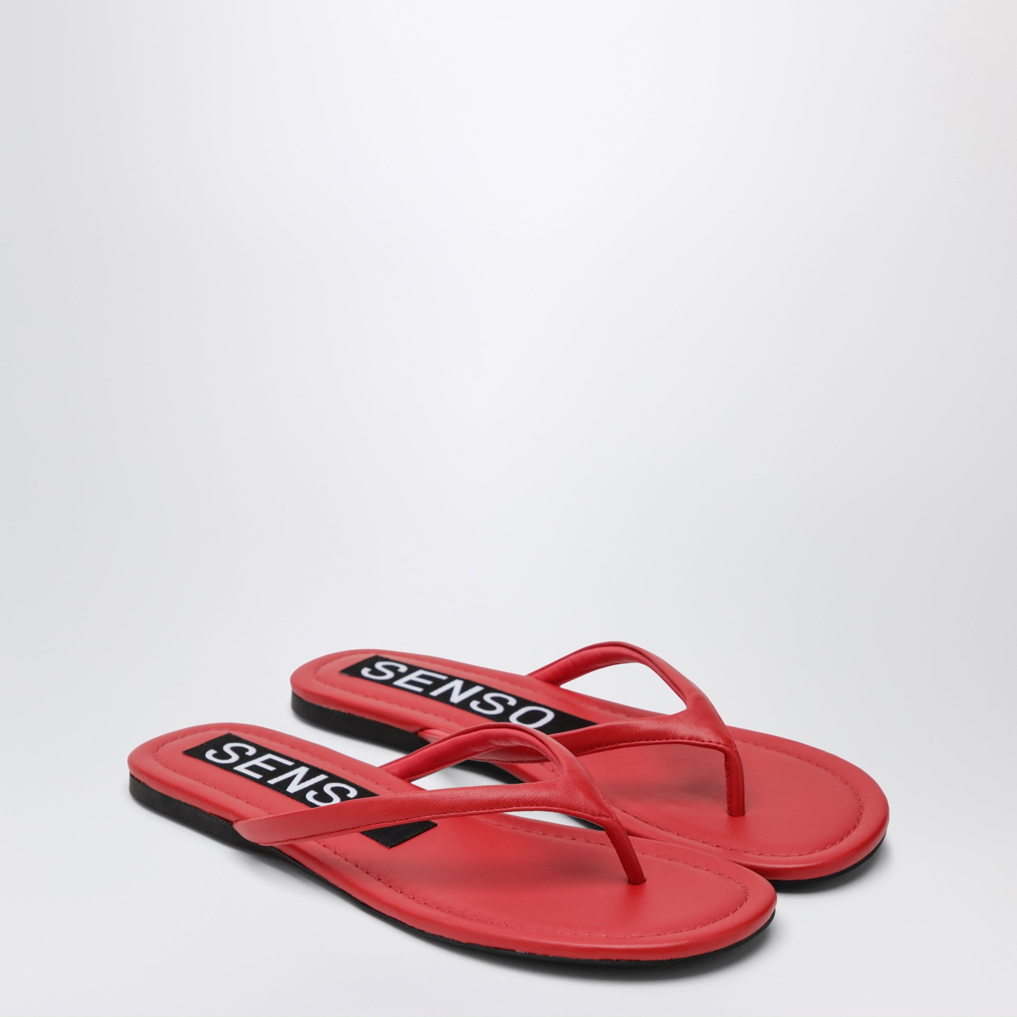 Slide Nora rosse in pelle