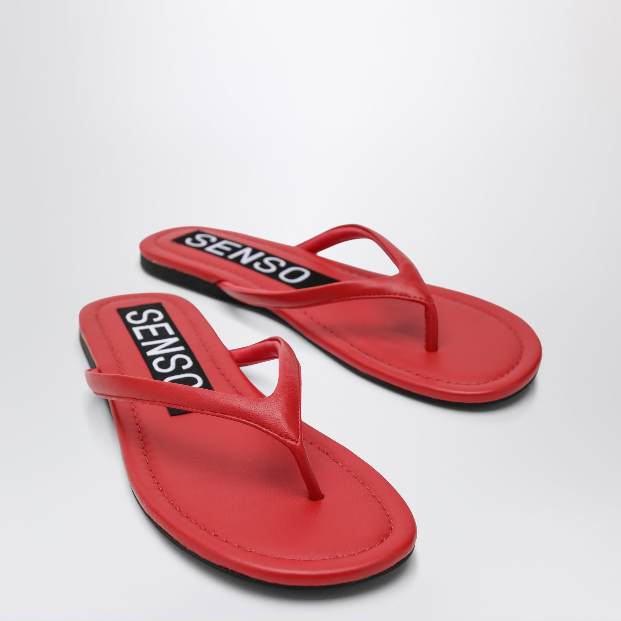 Slide Nora rosse in pelle