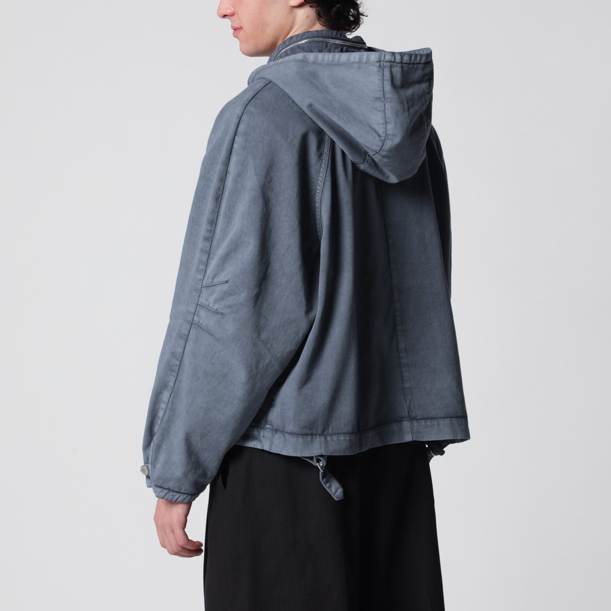 Charcoal grey zip-up jacket in cotton