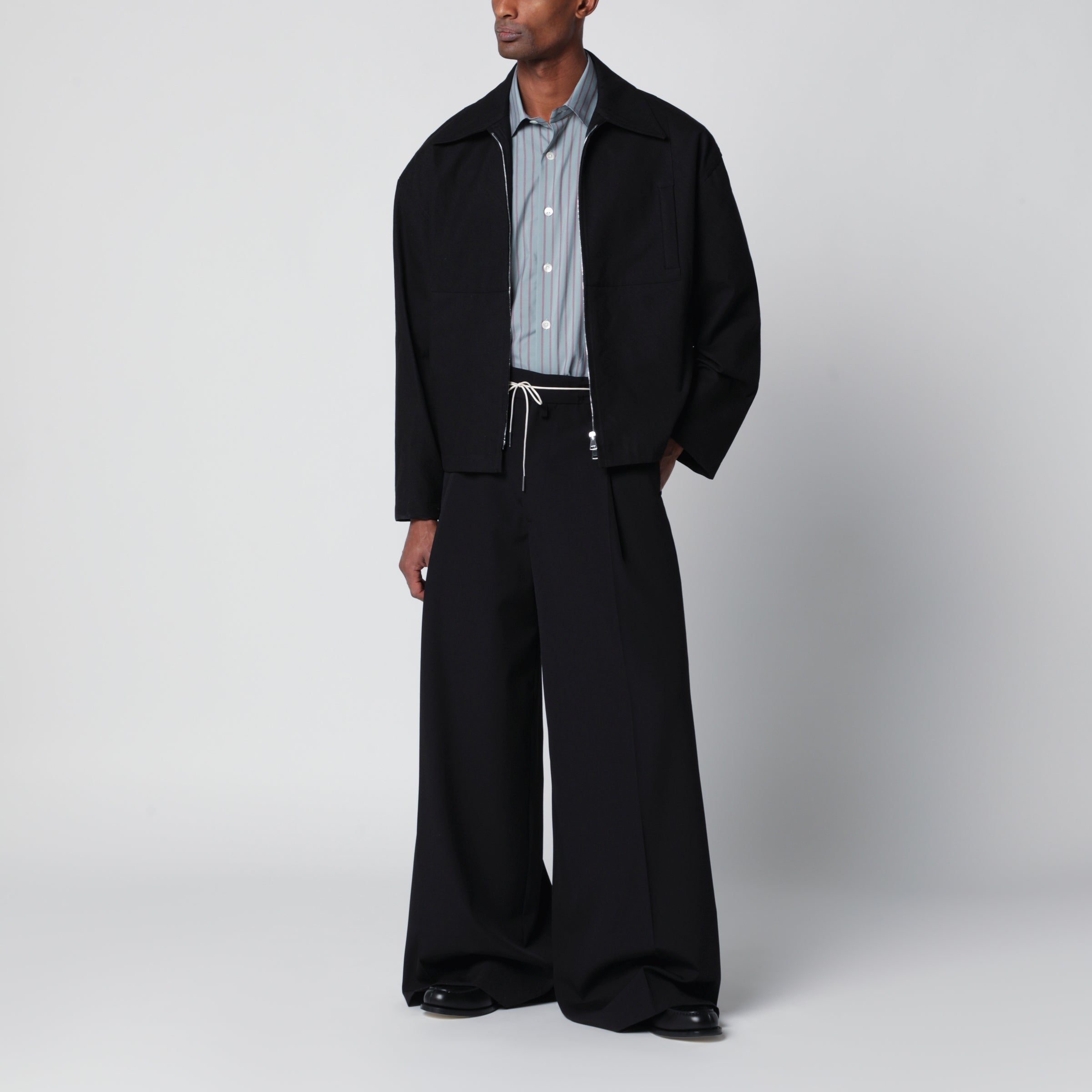 NAMACHEKO Black cotton zip-up jacket | TheDoubleF