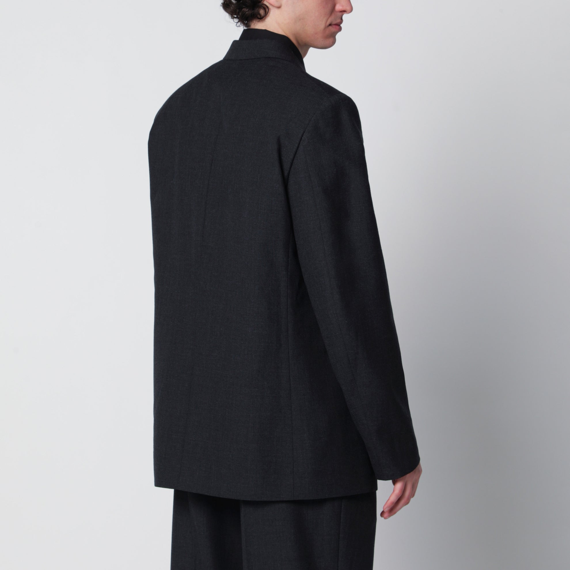 Einreihige Jacke Graues Muster aus Wolle