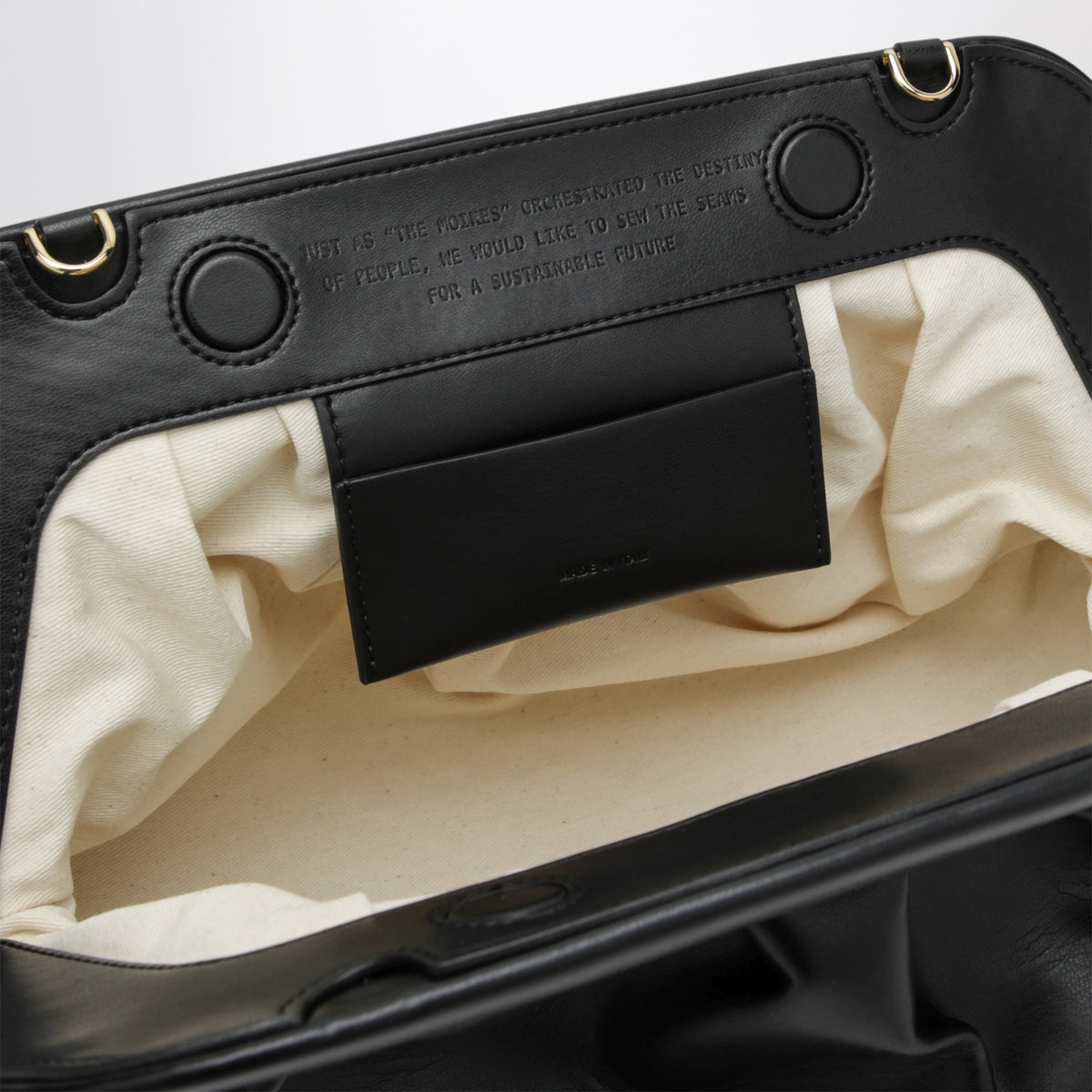 Grande pochette Bios noire en similicuir