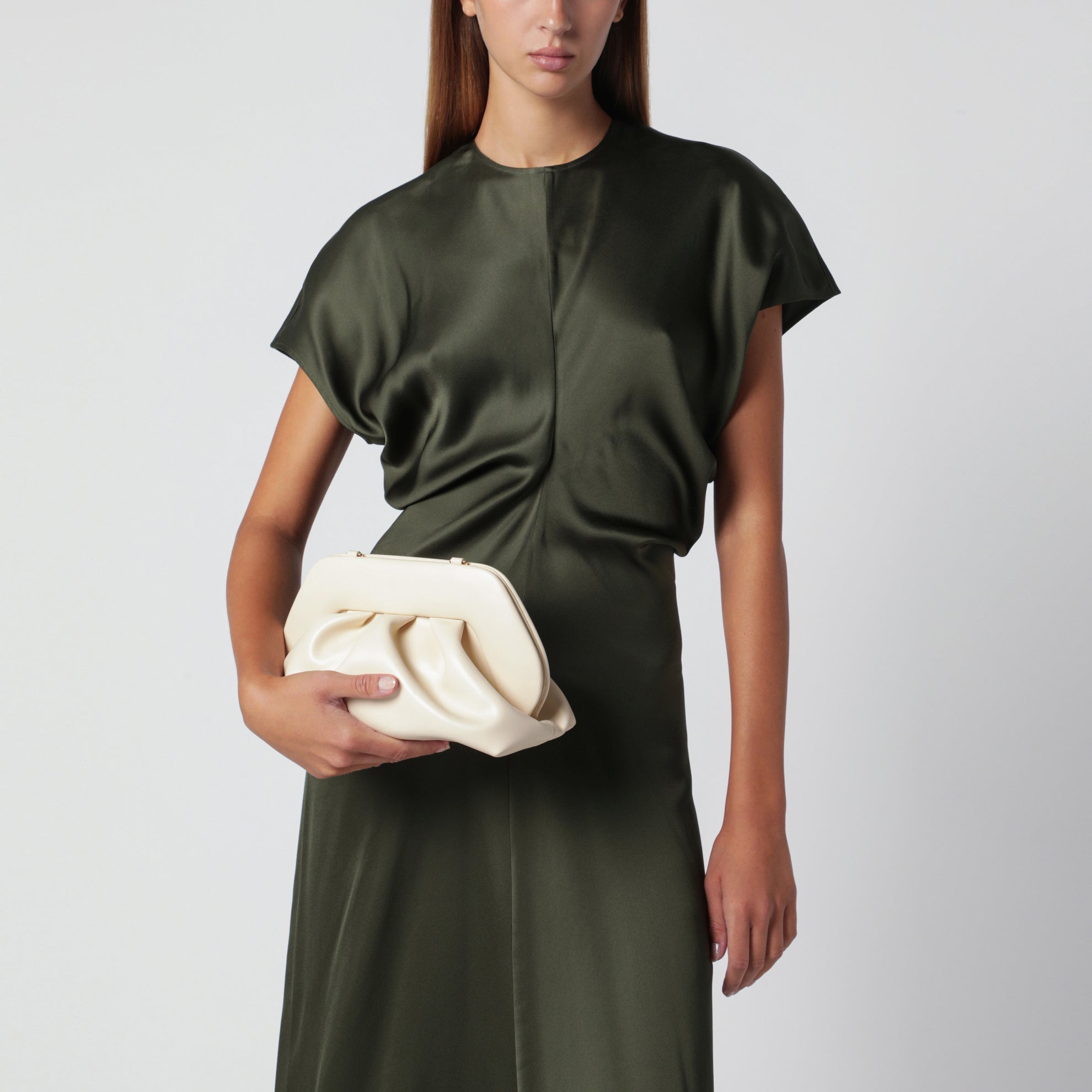 Sac à main en polyuréthane couleur crème au beurre