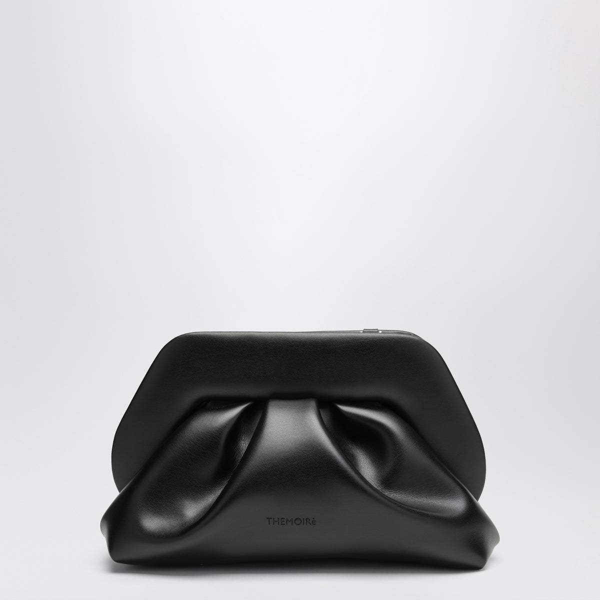 Sac à main sculptural en polyuréthane noir froncé