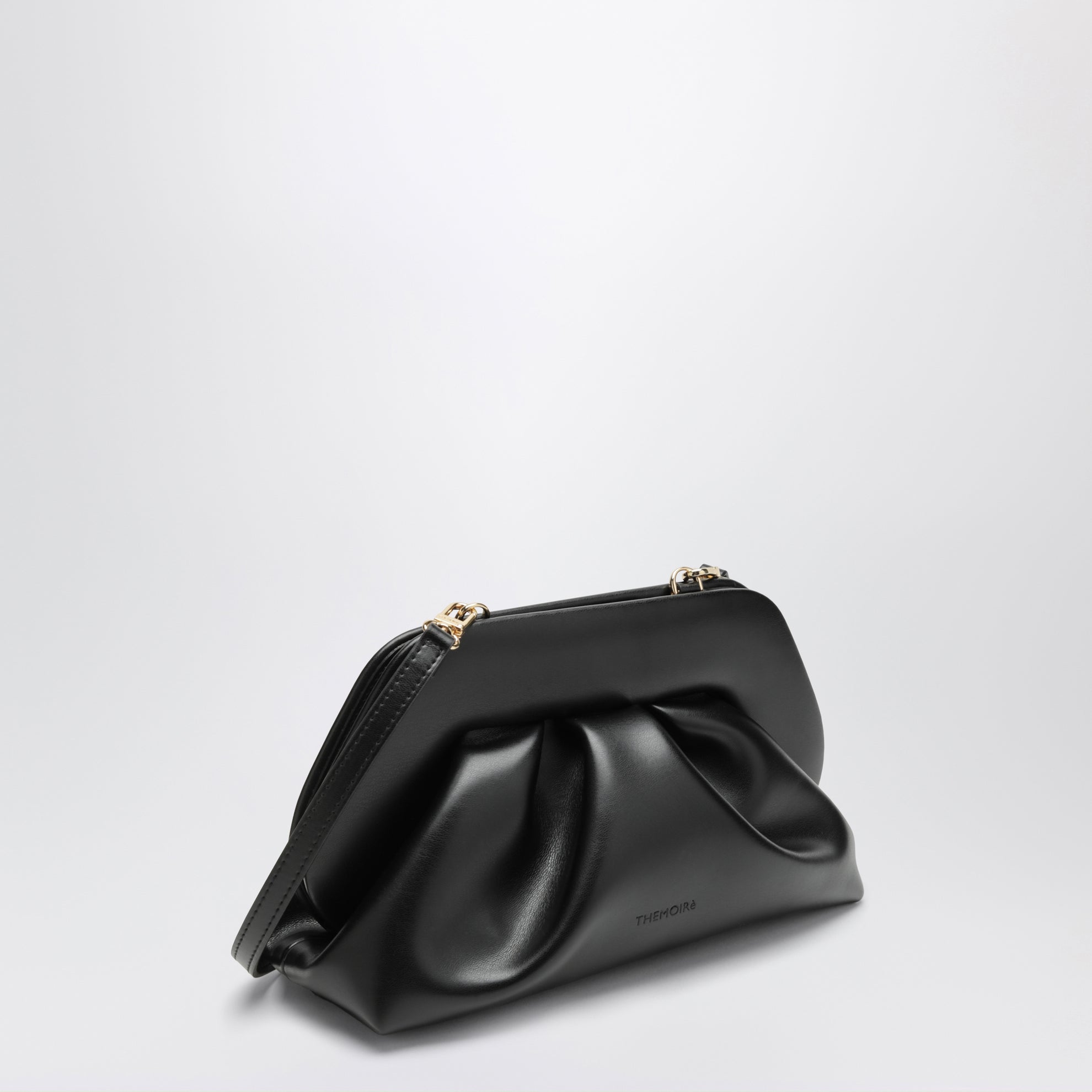 Sac à main sculptural en polyuréthane noir froncé