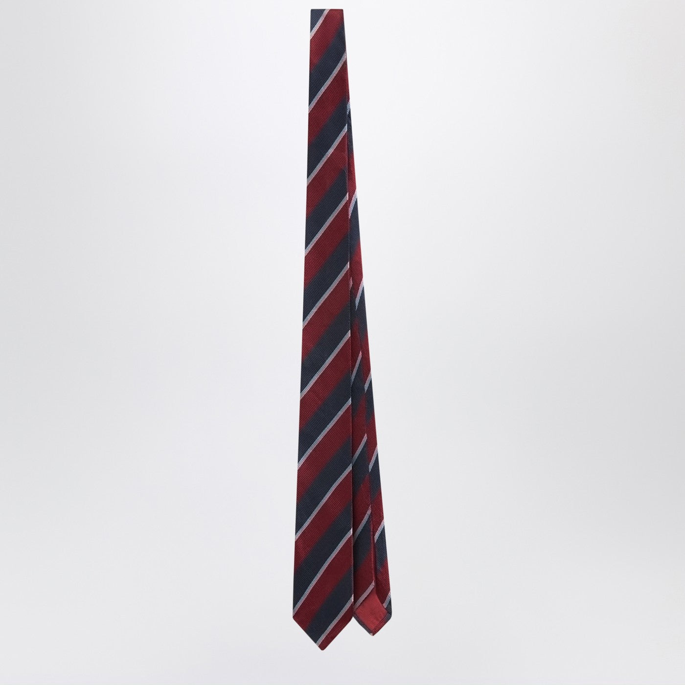 Lene striped tie in burgundy