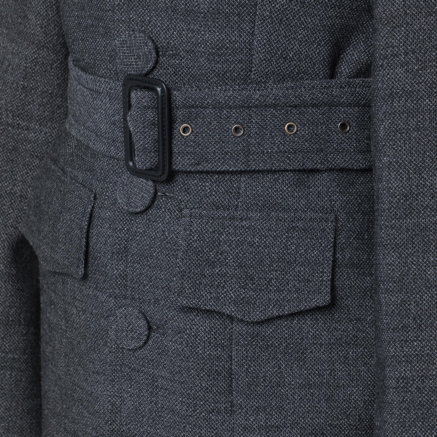 Grey wool coat with belt