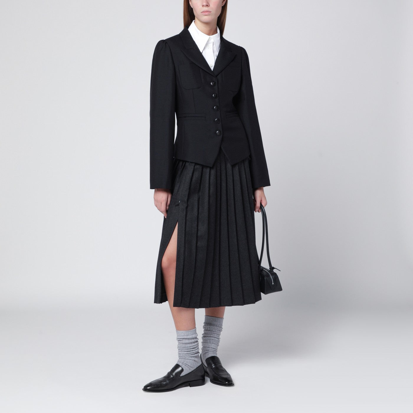 Black wool-blend jacket