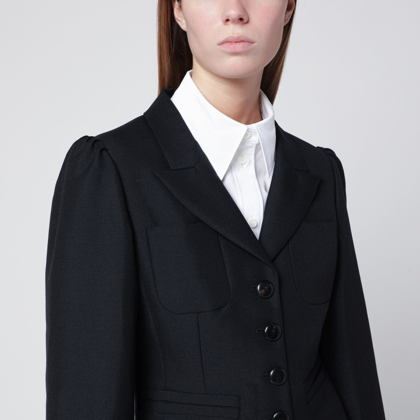 Black wool-blend jacket