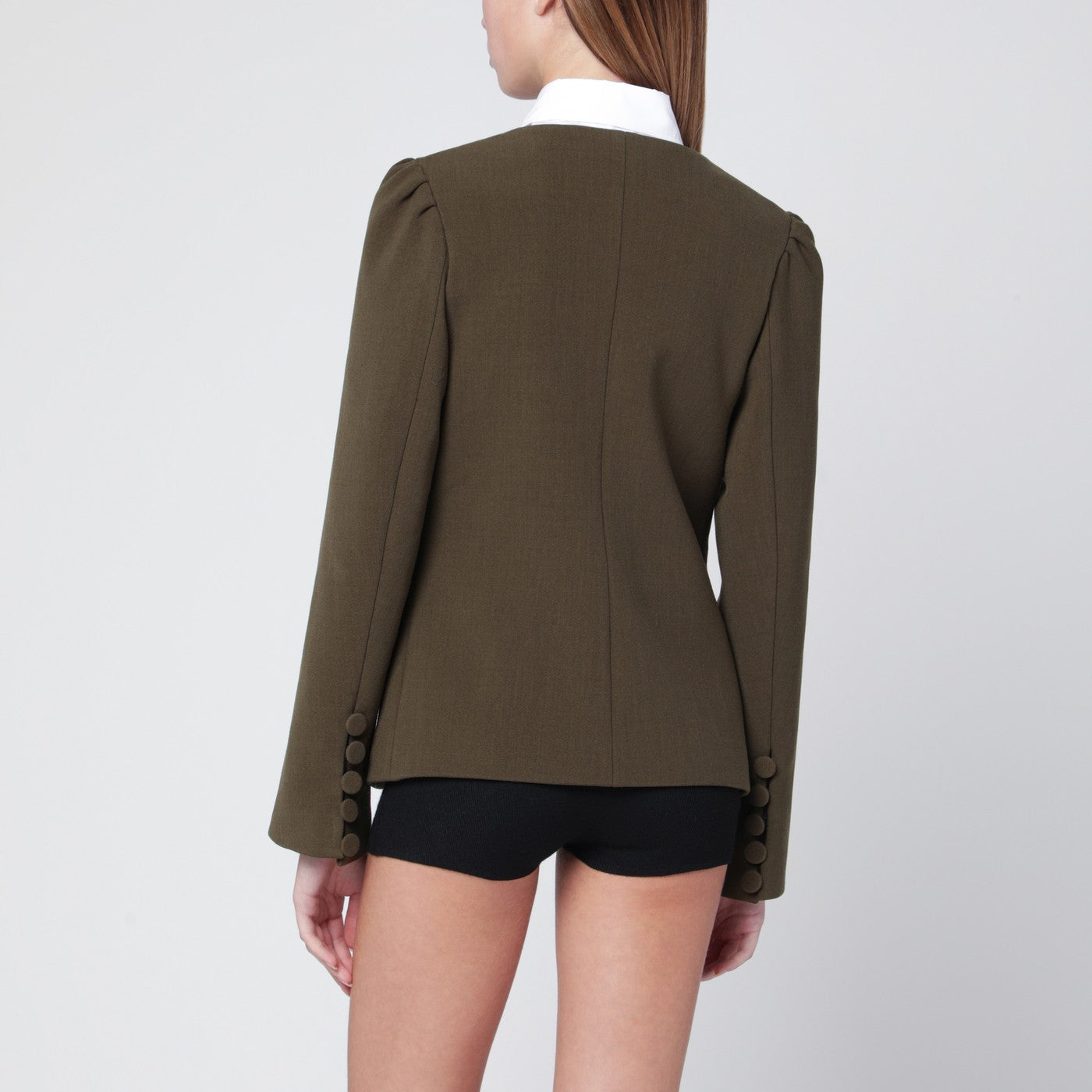 Moosgrüne Jacke aus Wollmischung