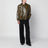 Forest green Brigham jacket in leather with glossy finish