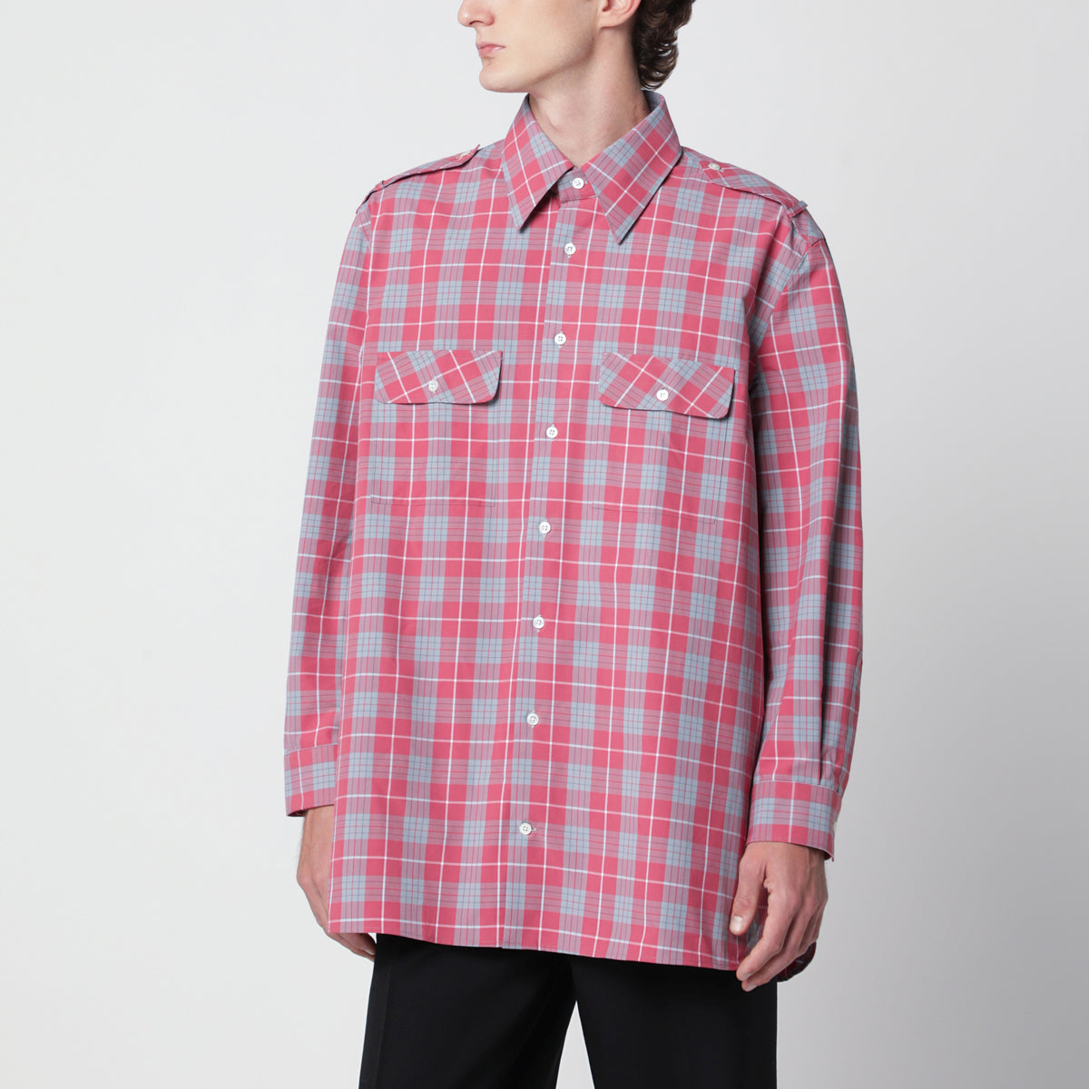 Camicia in cotone con motivo check