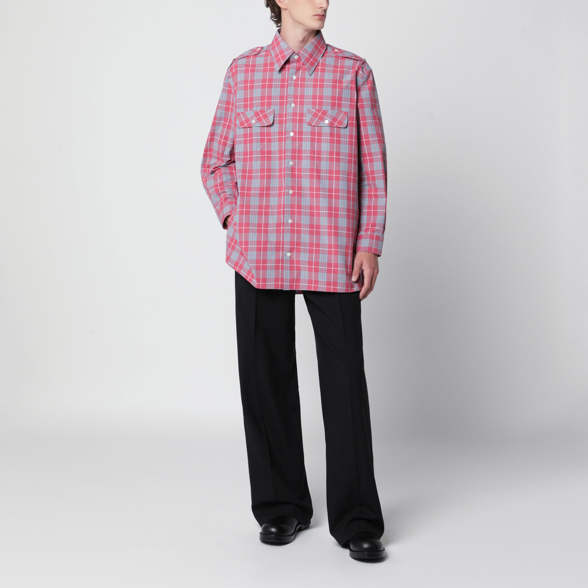 Camicia in cotone con motivo check