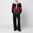 Striped colour-block polo sweater in wool