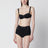 Reggiseno a balconcino in raso di seta nero