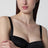 Reggiseno a balconcino in raso di seta nero