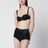 Black satin culottes