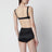 Black satin culottes